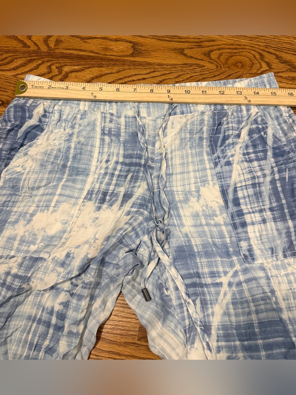 Go by GoSilk Plaid Tie Dye 100% Silk Top (L) & Jogger Pant (M) Matching Set - Picture 11 of 14